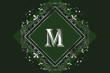 silver monogram rhombus frame