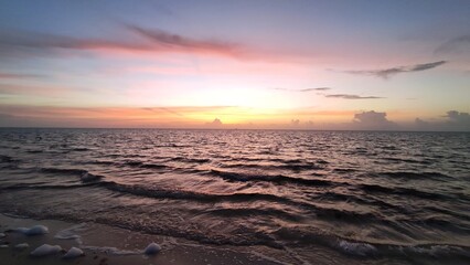 Amazing sunrise at Long Bay, Providenciales, Turks and Caicos Islands.