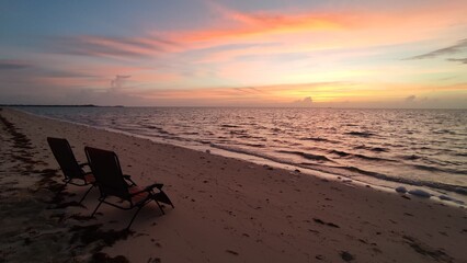 Amazing sunrise at Long Bay, Providenciales, Turks and Caicos Islands.