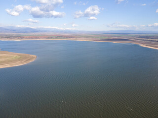 Aerial view of Pyasachnik (Sandstone) Reservoir, Bulgaria