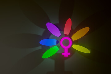 3D illustration of LGBT+ flower