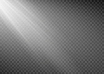 Realistic sun rays. light effect. Warm glow effect. The sun, a ray of sunshine.