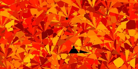 Dark Yellow vector pattern with polygonal shapes.