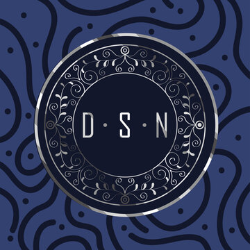 silver monogram with circle