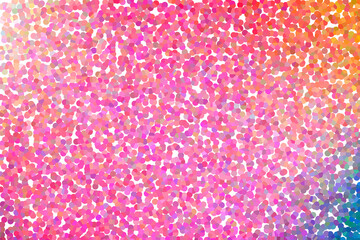 Colourful pointillism background with accent on pink