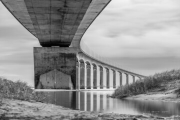 Ile de Re's bridge to La Rochelle, Poitou Charente, Charente Maritime, France
