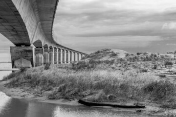 Ile de Re's bridge to La Rochelle, Poitou Charente, Charente Maritime, France