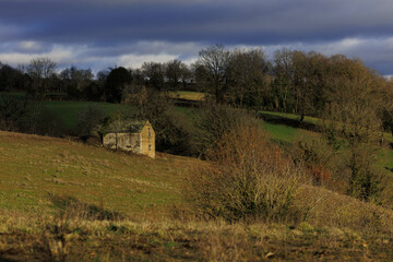 Fototapeta na wymiar Small house on the hill