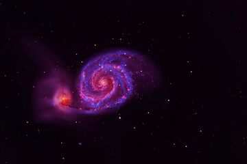 Bright, beautiful galaxy, in purple tones. Elements of this image were furnished by NASA