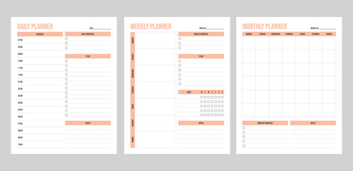 set daily weekly and monthly planner