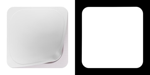 3D rendering illustration of a yogurt square cup open