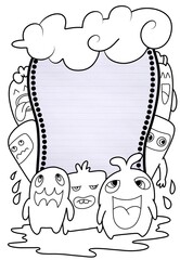 Funny monsters Doodle  and Memo board.