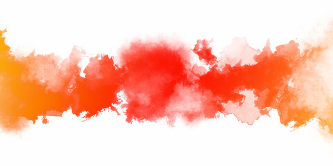 Abstract orange watercolor background with splashes