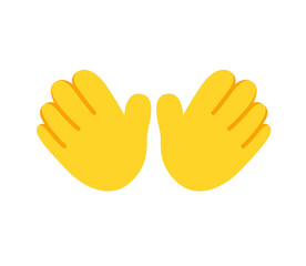 Open Hands vector flat icon. Isolated open hands emoji illustration