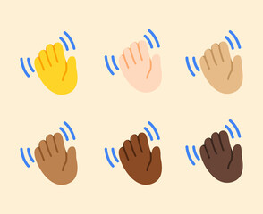Waving hand emoji gesture vector isolated icon illustration. Waving hand gesture icon