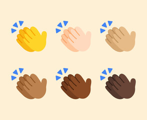 Clapping hands emoji gesture vector isolated icon illustration. Clapping hands gesture icon