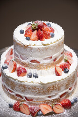 Wedding cake used at a wedding reception