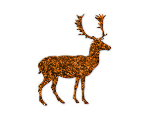 Reindeer Deer symbol Golden icon Gold Glitters logo illustration