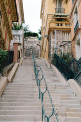Fototapeta na wymiar walking stairs in monaco