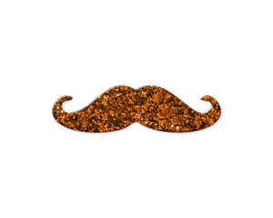 Mustache Moustache man symbol Golden icon Gold Glitters logo illustration