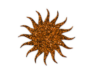 Naklejka na ściany i meble Sun, Solar System symbol Golden icon Gold Glitters logo illustration
