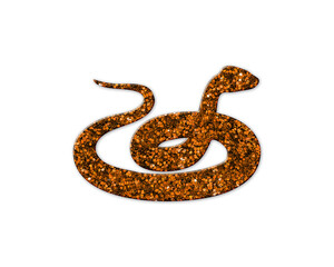 Snake symbol Golden icon Gold Glitters logo illustration