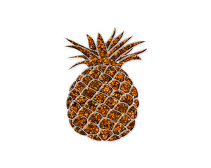 Pineapple Fruit symbol Golden icon Gold Glitters logo illustration