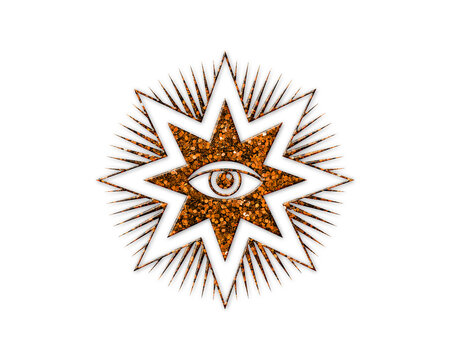 All Seeing Eye, illuminati symbol Golden icon Gold Glitters logo illustration