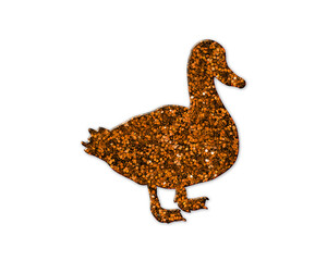 Fototapeta na wymiar Duck Bird symbol Golden icon Gold Glitters logo illustration