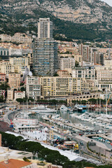 Aerial view of the harbor of Monaco
