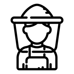 Beekeeper Flat Icon Isolated On White Background