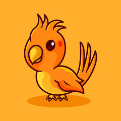 Cute little phoenix cartoon posing