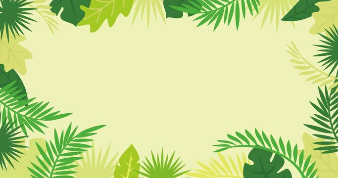 animated background image of natural leaves circling around with cool natural green color theme