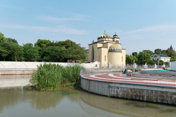 Landscape of historical building in Shanghai city, Shanghai Catholic Church, China Xiyan Church.