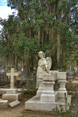 Obraz premium Bonaventure Cemetery is a rural cemetery located on a scenic bluff of the Wilmington River, east of Savannah, Georgia.