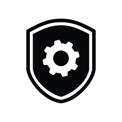 shield gear flat style icon