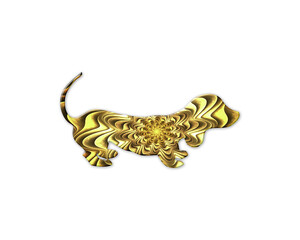 Dog Dachshund Pet symbol Golden Crispy icon logo illustration