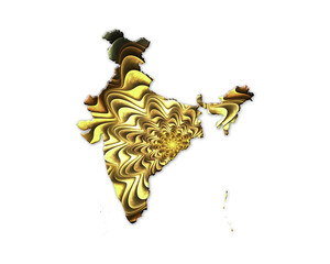 Indian Map India symbol Golden Crispy icon logo illustration