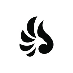 abstract silhouette phoenix logo. Eagle silhouette logo design. Eagle drop logo