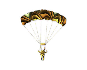 Parachute Skydiving symbol Golden Crispy icon logo illustration