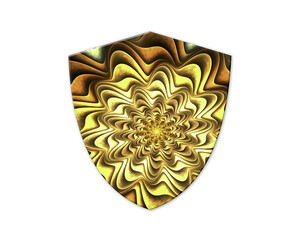 shield symbol Golden Crispy icon logo illustration