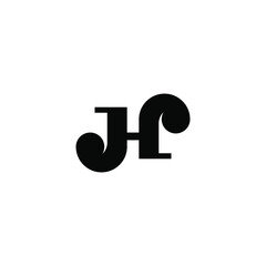 Artistic letter H or J and H initial logo design template