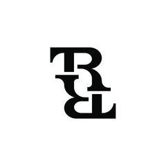 Artistic letter T and R initial ambigram logo design template