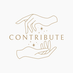 Aesthetic hand logo Free Vector