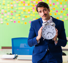 Businessman with many conflicting priorities in time management