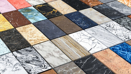 Countertops color samples made for modern kitchen and bathroom remodel - obrazy, fototapety, plakaty