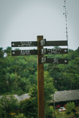 blank signpost in the park