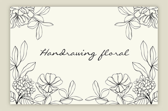 Hand drawing floral element background Free Vector