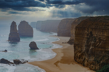 Cliffs and Sea at Sunset - Great Ocean Road Melbourne Australia - Trip after neven ending lockdown