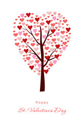 Fototapeta na wymiar Happy valentines day greeting card with love tree